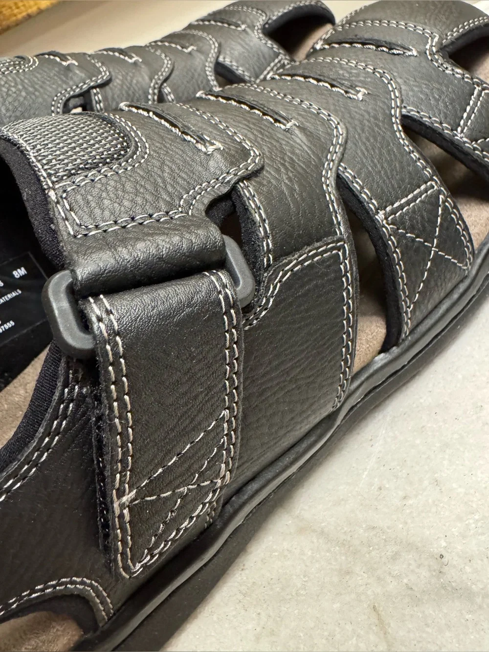 Dockers Men's Black Memory Foam Searose Fisherman-Style Sandals, Size 8 M, New!